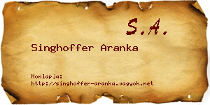 Singhoffer Aranka névjegykártya